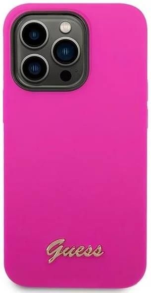 Iphone 14 Pro Max GUESS Silikon Fuşya Kılıf GUHCP14XSLSMF