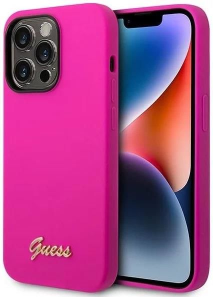 Iphone 14 Pro Max GUESS Silikon Fuşya Kılıf GUHCP14XSLSMF