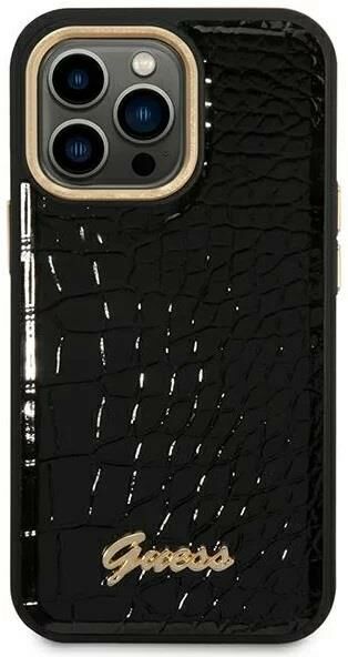 Iphone 14 Pro GUESS Deri Siyah Kılıf GUHCP14LHGCRHK