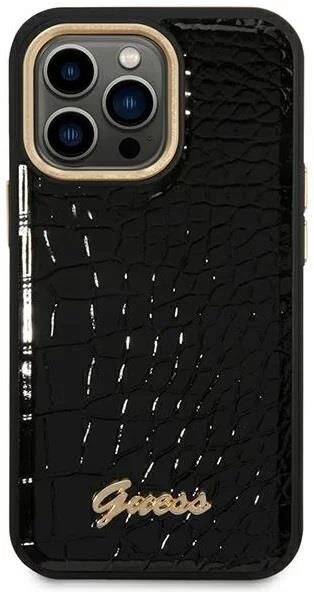 Iphone 14 Pro GUESS Deri Siyah Kılıf GUHCP14LHGCRHK
