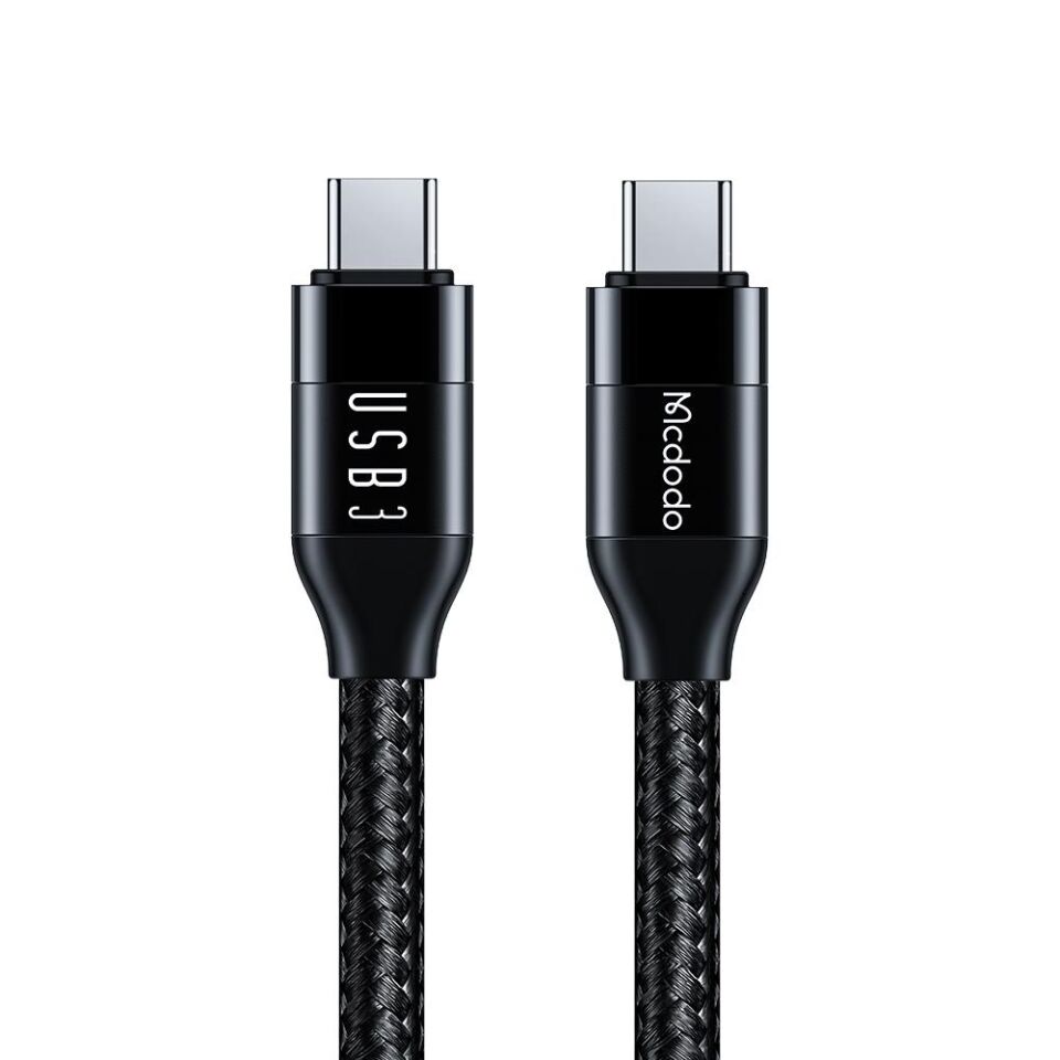 Mcdodo Ca-7132 Type-C To Type-C Usb 3 100W Data Aktarım Ve Şarj Kablosu 1.2 M - Siyah