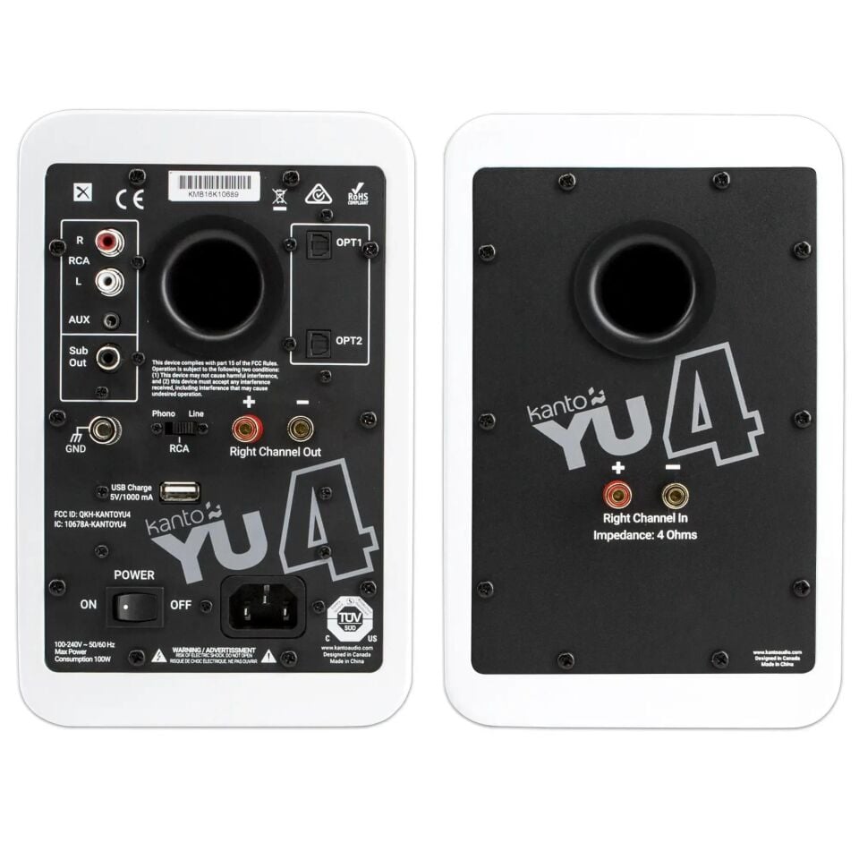 YU4 | 140W Watt 4'' Aktif Hoparlörler, Bluetooth® - Mat Beyaz