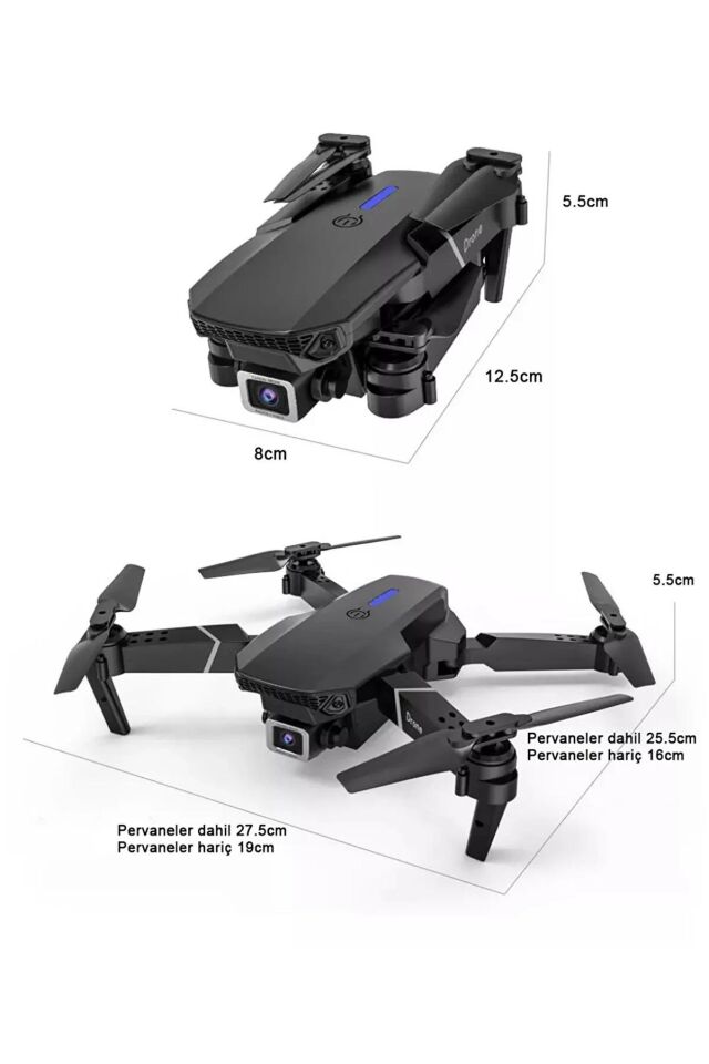 Aden A55 V2 Katlanabilir - 480p Kameralı – Taşıma Çantalı - 2 Bataryalı - adena55v2