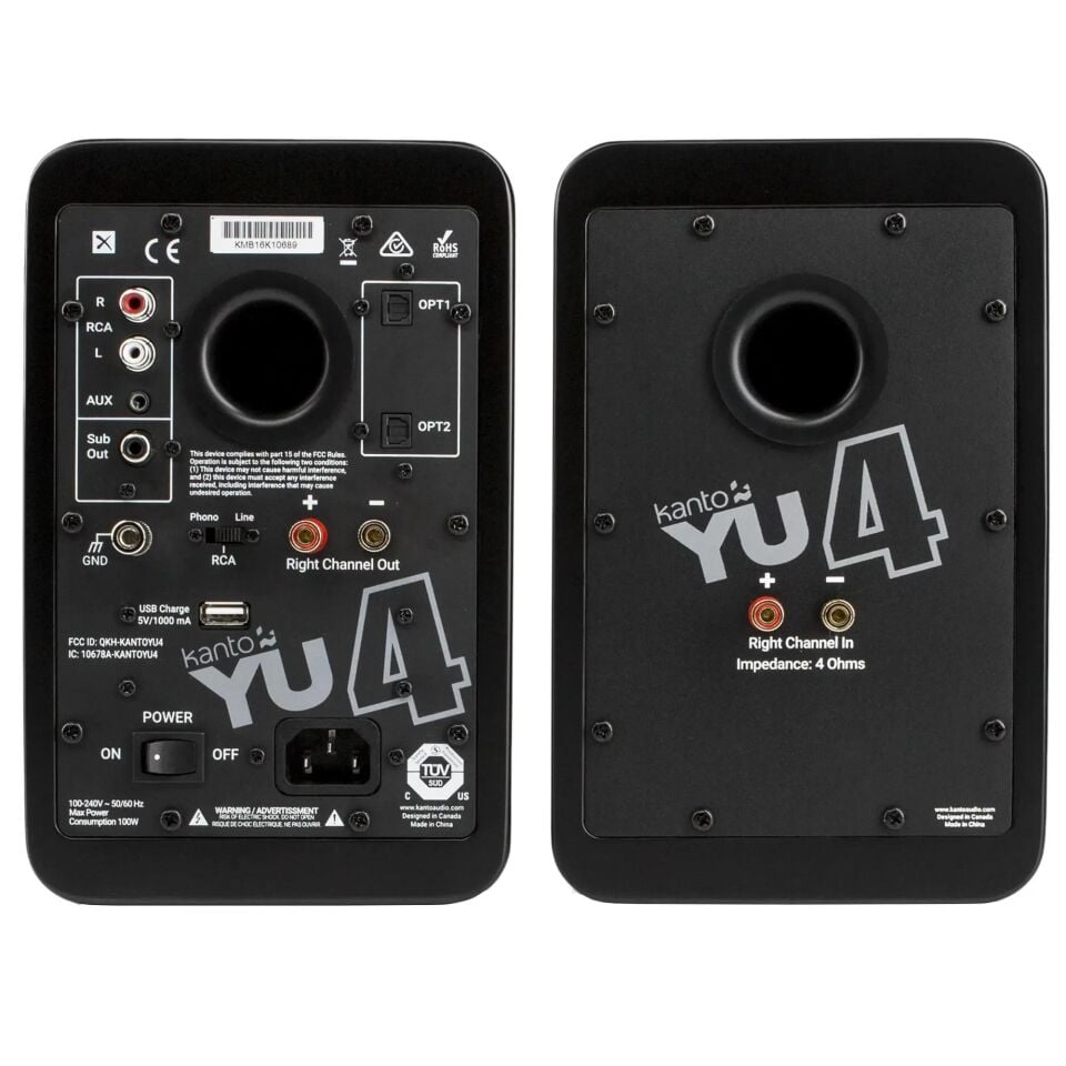 YU4 | 140W Watt 4'' Aktif Hoparlörler, Bluetooth® - Mat Siyah