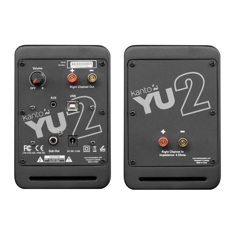 YU2 | 100W Watt 3'' Aktif Hoparlörler, Bluetooth® - Mat Siyah