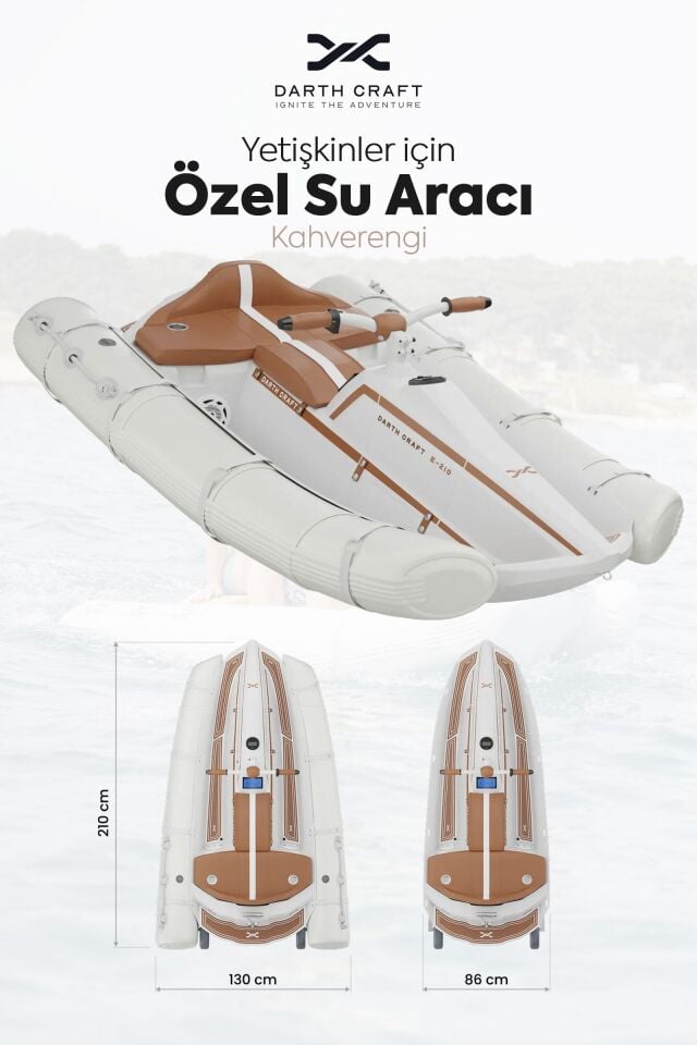 Darth Craft E-210 Katlanabilir Elektrikli Şişme Bot / Su Aracı - Çift Kişilik, Karavan Uyumlu Ahşap