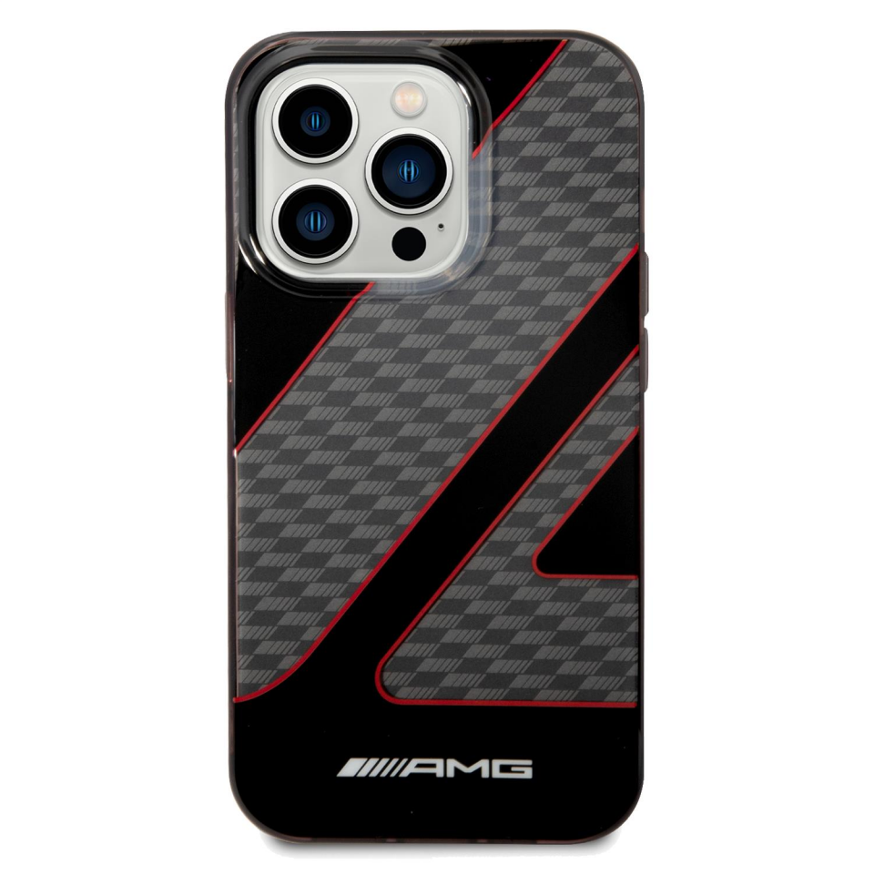 Iphone 14 Pro AMG Damalı Bayrak Desenli Siyah-Kırmızı Kılıf AMHCP14L2DCFR