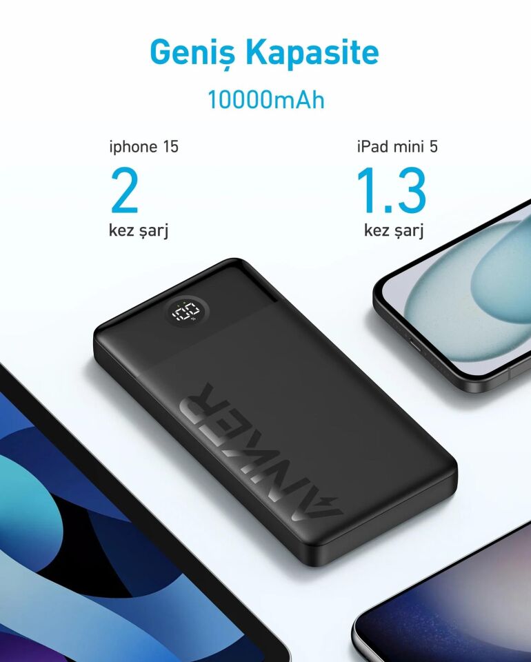 Anker 324 Powerbank 10000 mAh Taşınabilir Şarj İstasyonu