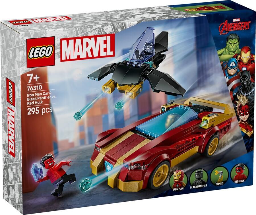 Lego 76310 Marvel Iron Man Arabası ile Black Panther Red Hulk'a Karşı
