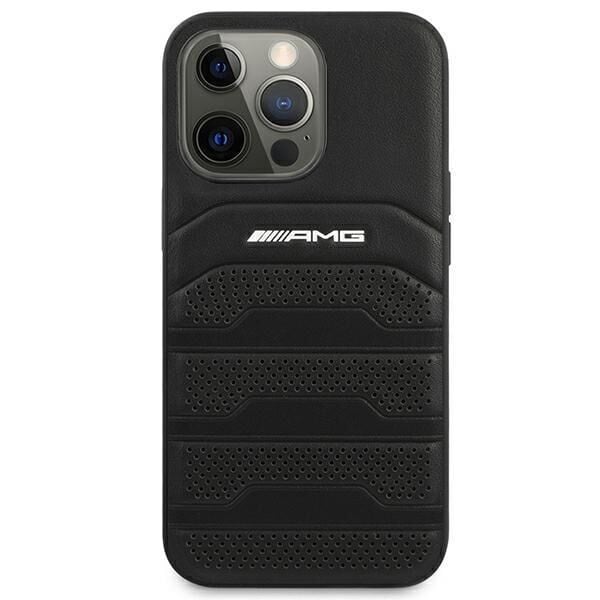 İphone 14 Pro AMG Deri Siyah Kılıf AMHCP14XGSEBK