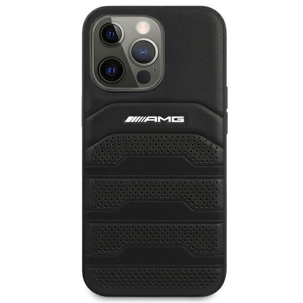 İphone 14 Pro AMG Deri Siyah Kılıf AMHCP14XGSEBK