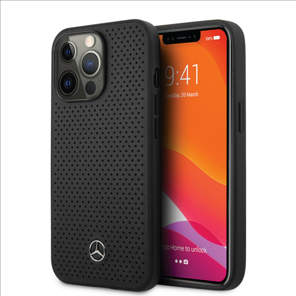 Iphone 14 Pro Mercedes-Benz Deri Siyah Kılıf MEHCP14LDELBK