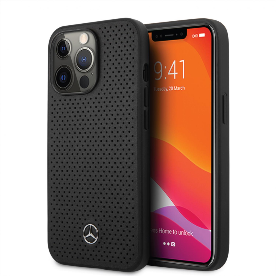 Iphone 14 Pro Mercedes-Benz Deri Siyah Kılıf MEHCP14LDELBK