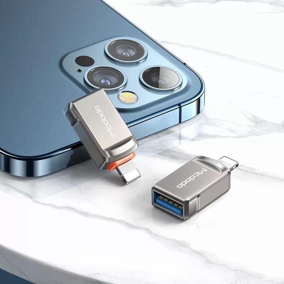 Mcdodo OT-8600 Usb to Lightning Dönüştürücü Soket Gri