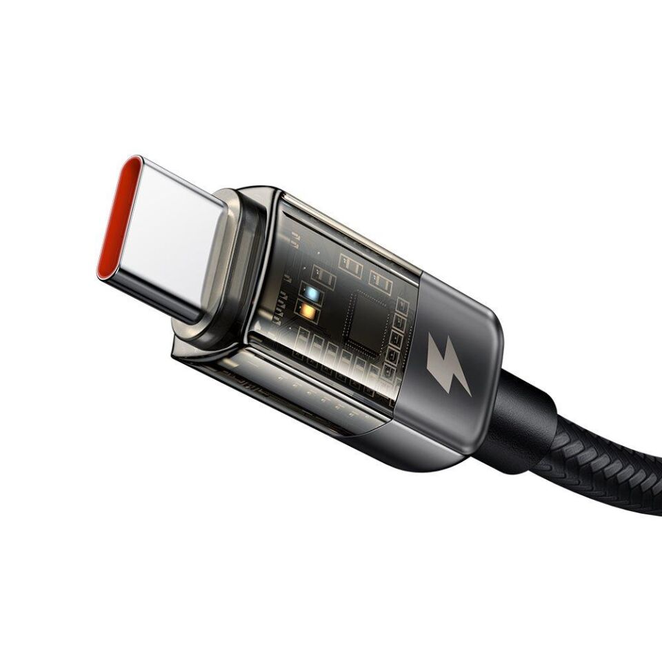 Mcdodo CA-2840 Type-C To Type-C 100W Led Işıklı Power Off Hızlı Data Şarj Kablosu 1.2m - Siyah