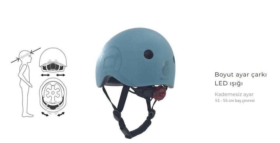 Scoot And Ride Helmet Çocuk Kaskı S-M 51-55 cm Petrol