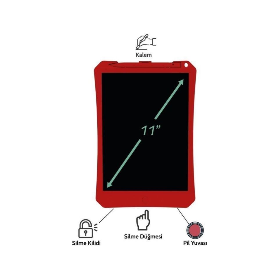 Xiaomi Mi Wicue 11'' LCD Dijital Çizim Tableti Kırmızı