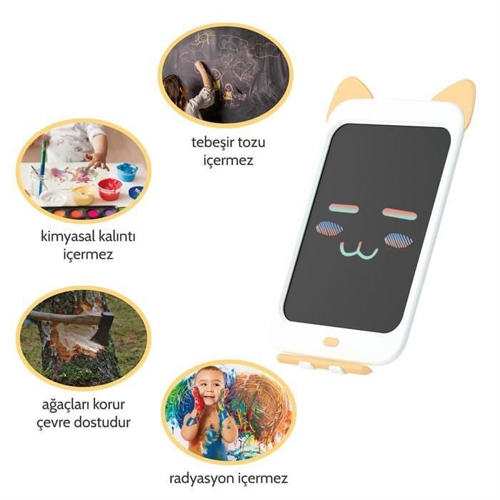 Xiaomi Wicue 10'' LCD Sarı Kedi Dijital Renkli Cizim Tableti