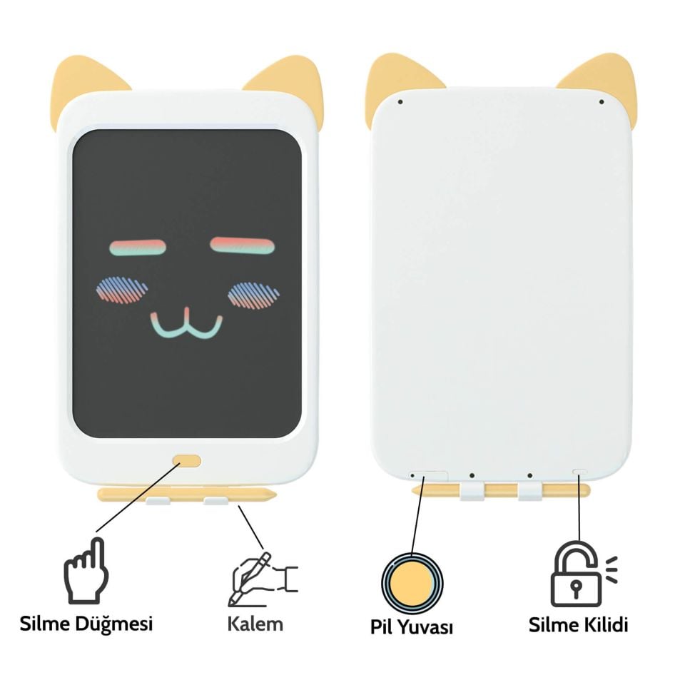 Xiaomi Wicue 10'' LCD Sarı Kedi Dijital Renkli Cizim Tableti