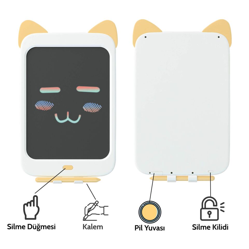 Xiaomi Wicue 10'' LCD Sarı Kedi Dijital Renkli Cizim Tableti