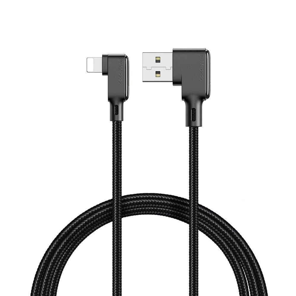 Mcdodo CA-7511 L Tipi Lightning Işıklı Data-Şarj Kablosu 3A 1.8M - Siyah