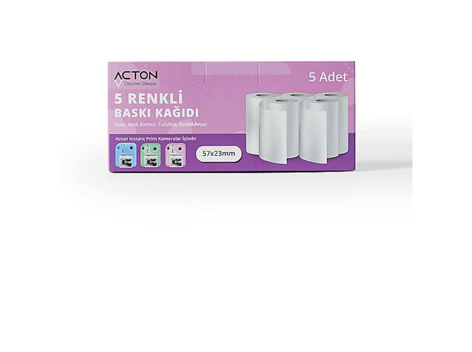ACTON Şipşak Dijital Çocuk Fotoğraf Makinesi Kağıdı Renkli(5li Paket)