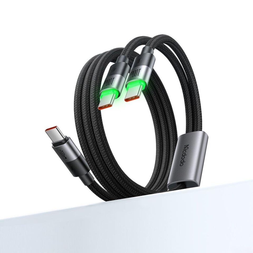 McDodo USB-C - Çift USB-C 100W 2'si 1 Arada Kablo