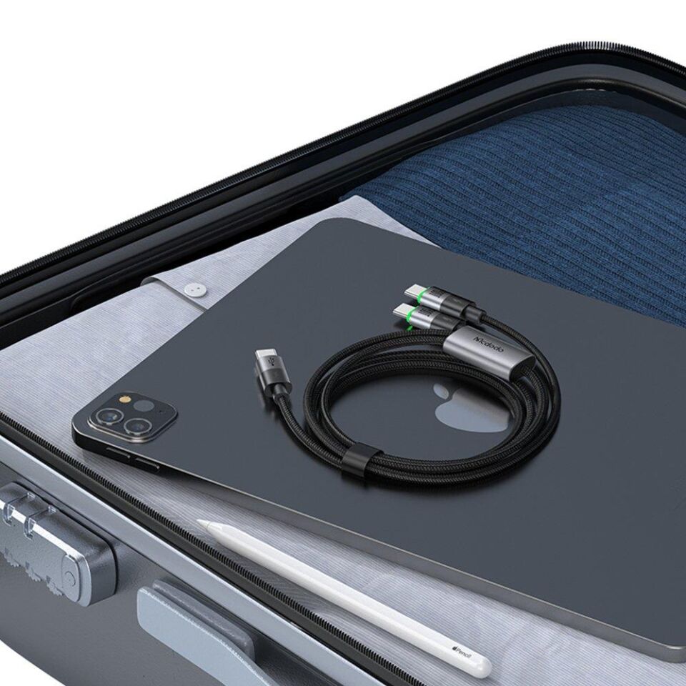 McDodo USB-C - Çift USB-C 100W 2'si 1 Arada Kablo