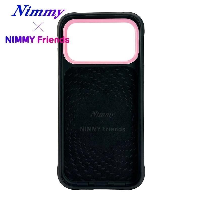 NIMMY Friends 17 Pro 3D Nakış İşlemeli Kedi Desen Detaylı  Değiştirilebilir 3D Socket Aparatlı MagSafe Kılıf Siyah