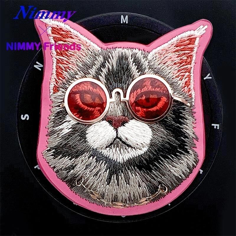 NIMMY Friends 17 Pro 3D Nakış İşlemeli Kedi Desen Detaylı  Değiştirilebilir 3D Socket Aparatlı MagSafe Kılıf Siyah