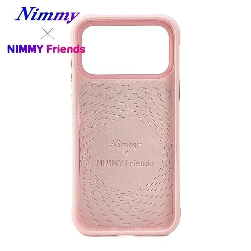 NIMMY Friends 17 Pro Max 3D Nakış İşlemeli Kedi  Desenli Gözlük Ve Fermuar Detaylı    Kılıf Pembe