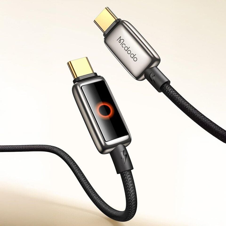 Mcdodo Ca-6680 Usb-C To Usb-C 100W Işık Göstergeli Premium Siyah Kablo