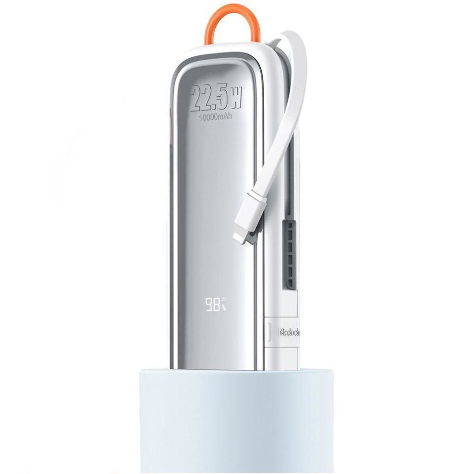Mcdodo MC-1160 22.5W 10000 mAh Kablolu Göstergeli Powerbank - Beyaz
