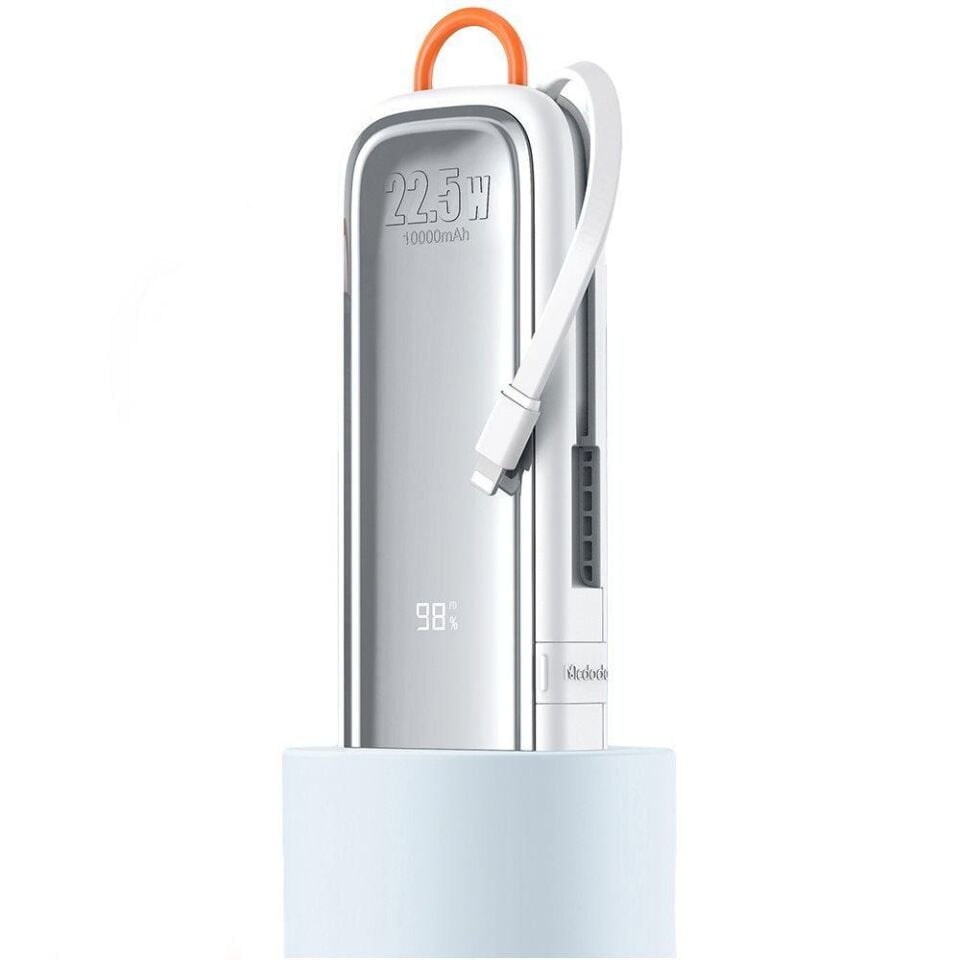 Mcdodo MC-1160 22.5W 10000 mAh Kablolu Göstergeli Powerbank - Beyaz