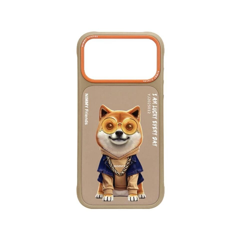 NIMMY Friends 17 Pro 3D Nakış İşlemeli Köpek Desenli Gözlük Ve Zincir Detaylı    Kılıf Desert