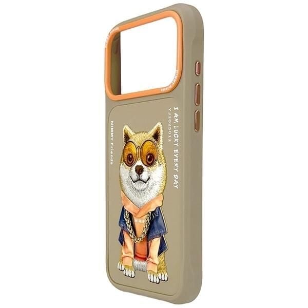 NIMMY Friends 17 Pro 3D Nakış İşlemeli Köpek Desenli Gözlük Ve Zincir Detaylı    Kılıf Desert