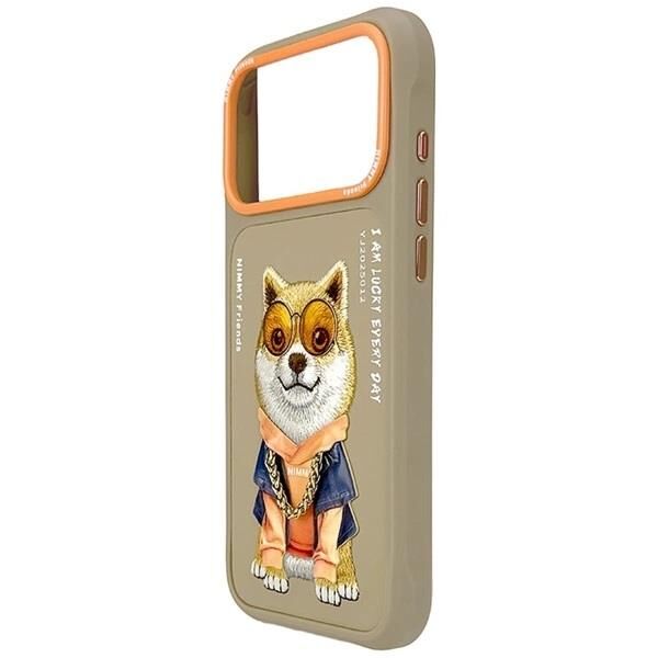 NIMMY Friends 17 Pro 3D Nakış İşlemeli Köpek Desenli Gözlük Ve Zincir Detaylı    Kılıf Desert