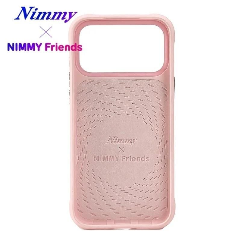 NIMMY Friends 17 Pro 3D Nakış İşlemeli Ragdoll Kedi Desenli Büyük Göz Serisi  Metal Çerçeveli Düz    Kılıf pembe