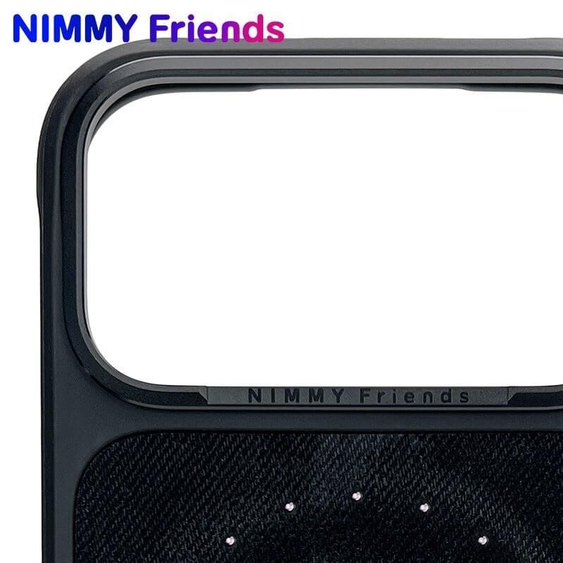 NIMMY Friends 17 Pro Max 3D Nakış İşlemeli Kedi Desenli İnci Kolye Detaylı  N XYSS  Kılıf Siyah