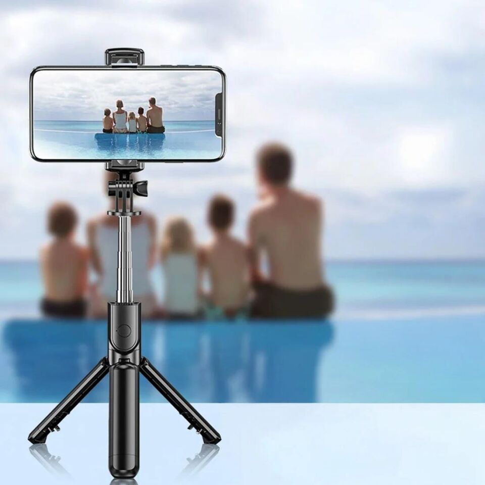 TORIMA S03  Tripod Çok Amaçlı Kumandalı Kablosuz Siyah Selfie Çubuğu Siyah