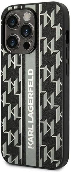 iPhone 14 Pro Max KARL Monogram Şerit Gri Kılıf KLHCP14XPGKLSKG