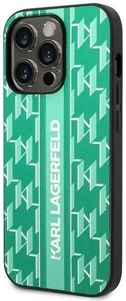 iPhone 14 Pro Max KARL Monogram Şerit Yeşil Kılıf KLHCP14XPGKLSKN