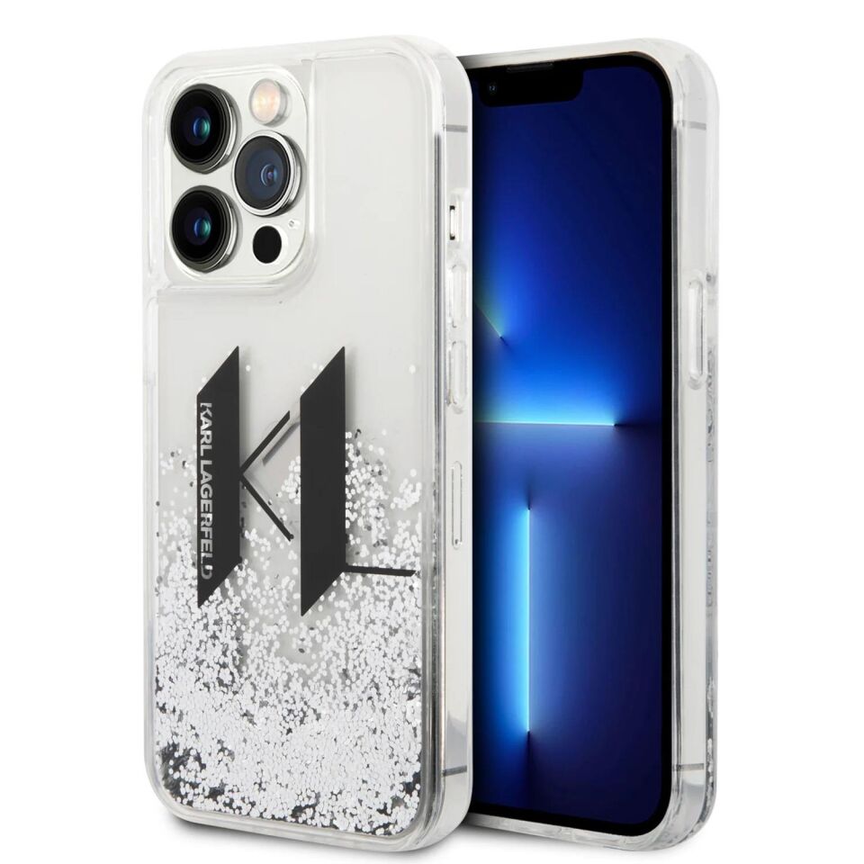 iPhone 14 Pro Max KARL LAGERFELD Sıvı Parıltılı Kılıf KLHCP14XLBKLCS