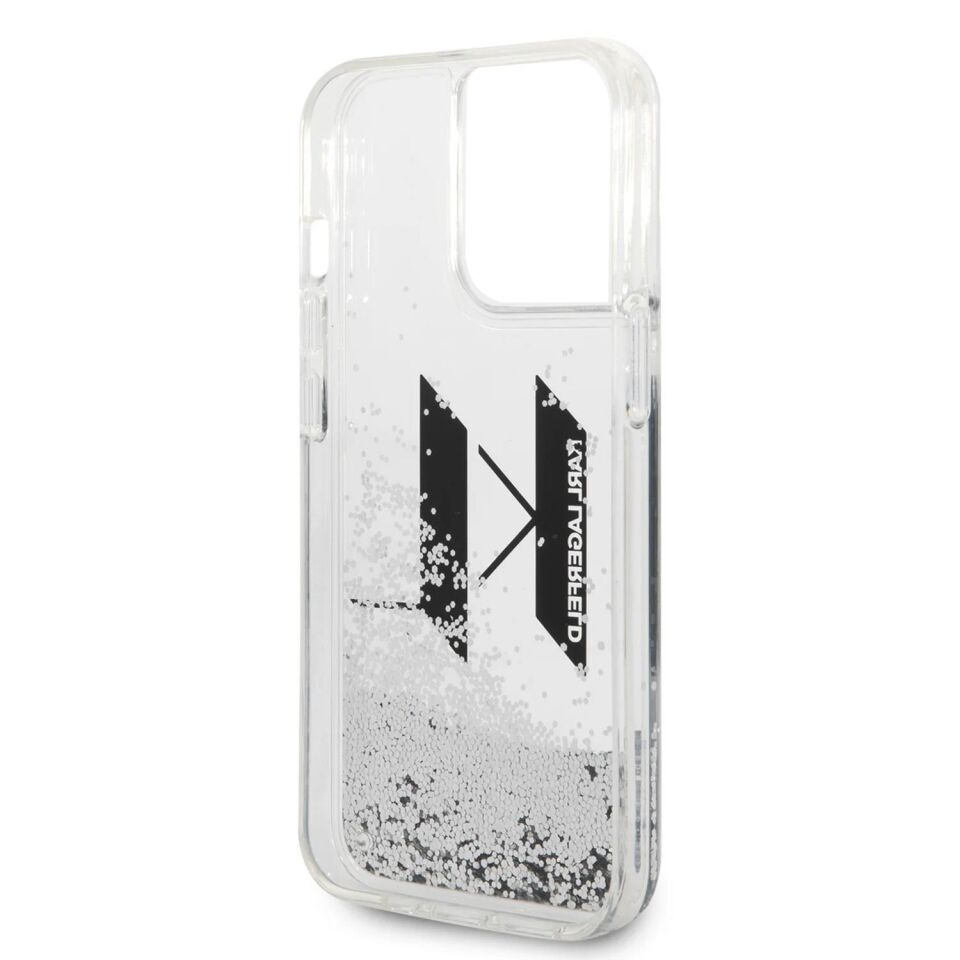 iPhone 14 Pro Max KARL LAGERFELD Sıvı Parıltılı Kılıf KLHCP14XLBKLCS