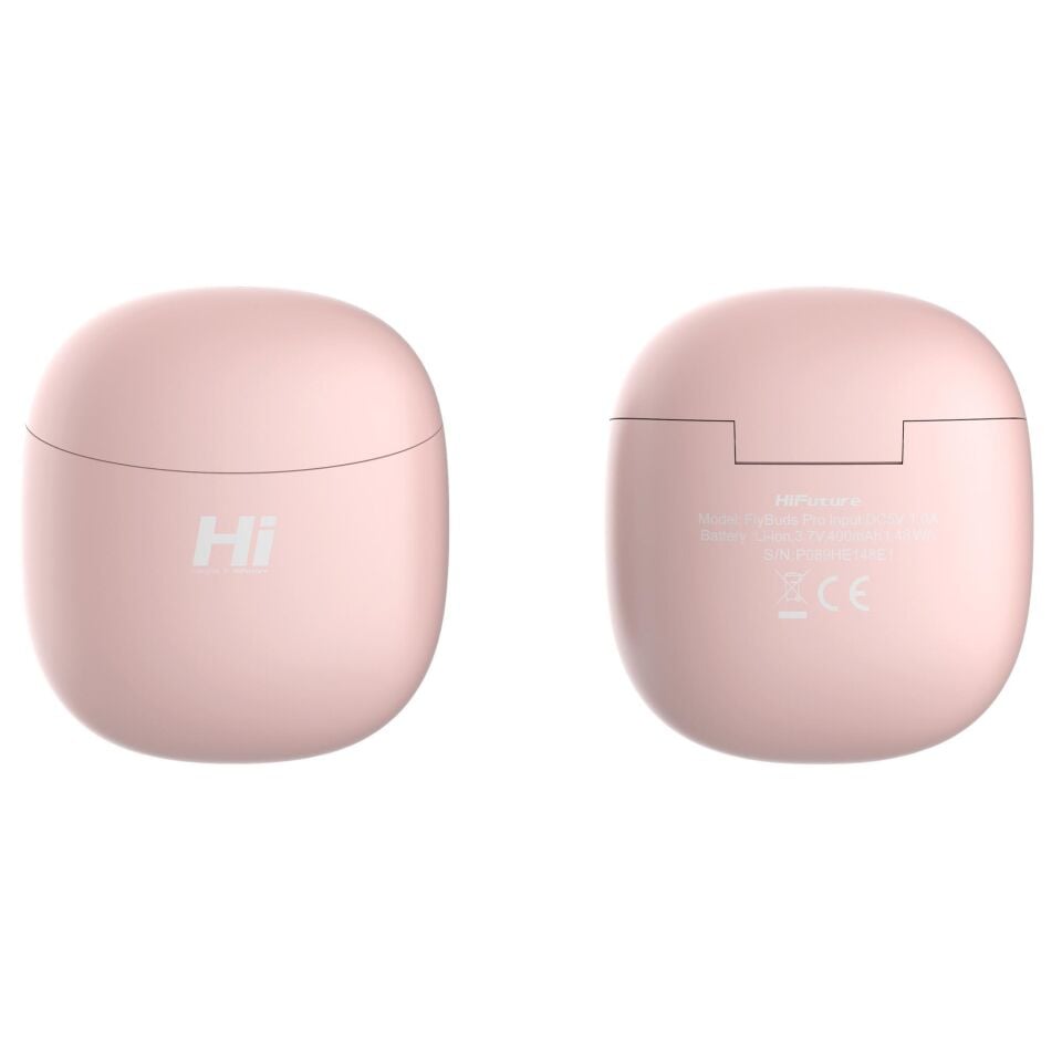 HiFuture FlyBuds Pro Pasif Gürültü Önleyici 4 Mikrofonlu TWS IPX5 Bluetooth 5.3 Kablosuz Kulak İçi Kulaklık Pembe