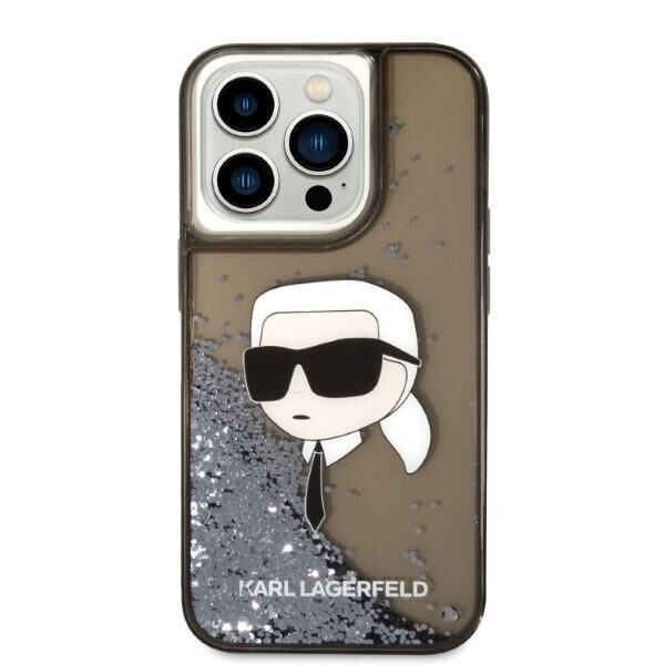 iPhone 14 Pro KARL Sıvı Parıltılı Siyah Kılıf KLHCP14LLNKHCK