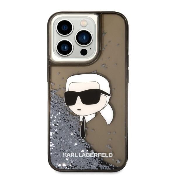 iPhone 14 Pro KARL Sıvı Parıltılı Siyah Kılıf KLHCP14LLNKHCK