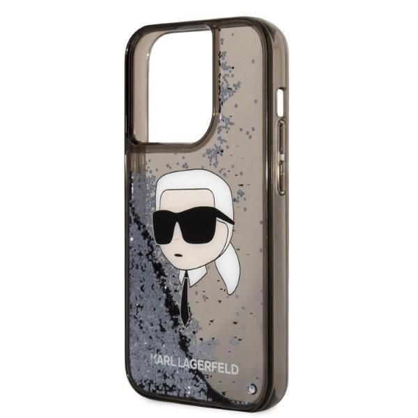 iPhone 14 Pro KARL Sıvı Parıltılı Siyah Kılıf KLHCP14LLNKHCK