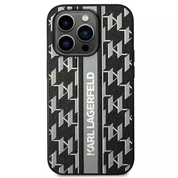 iPhone 14 Pro KARL Monogram Şerit Gri Kılıf KLHCP14LPGKLSKG