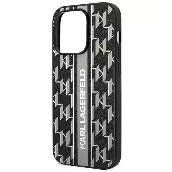 iPhone 14 Pro KARL Monogram Şerit Gri Kılıf KLHCP14LPGKLSKG